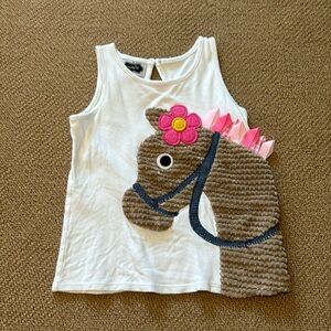 Toddler Girls Horse Flower Shirt size 4T